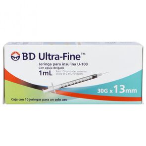 Bd Ultra-Fine Jeringa Insulina 30Gx13Mm