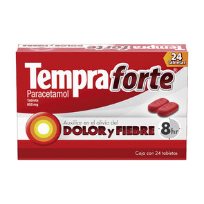 Tempra Forte Paracetamol de 650mg con 24 pzas